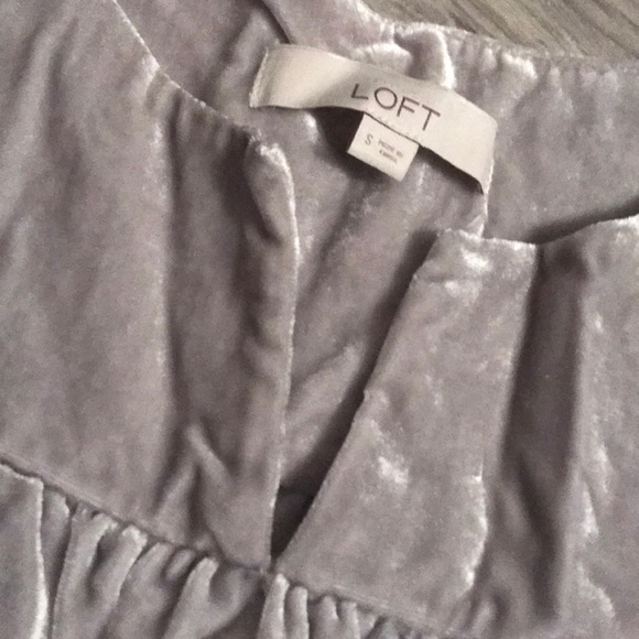 Loft Velvet Split Neck Blouse - Picture 3 of 3